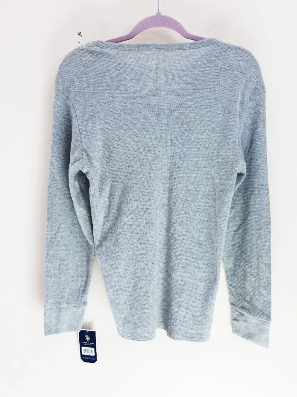 U.S. Polo Assn. Men's Solid color Grey Longsleeve Shirt Size (M) NWT! - Picture 3 of 6